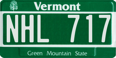 VT license plate NHL717