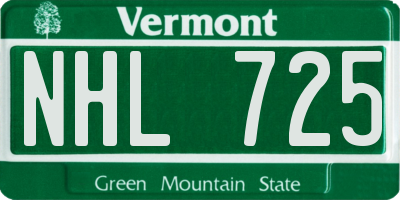 VT license plate NHL725