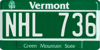 VT license plate NHL736
