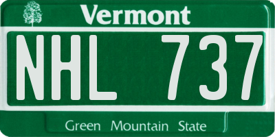 VT license plate NHL737