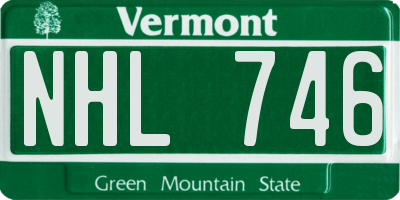 VT license plate NHL746
