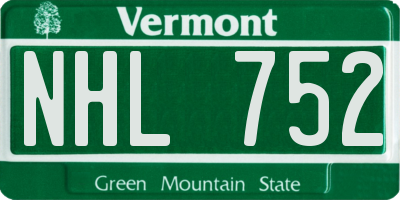 VT license plate NHL752