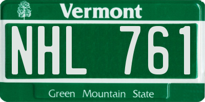 VT license plate NHL761