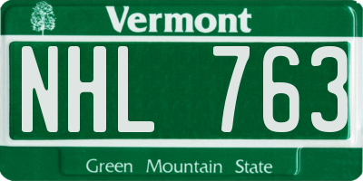 VT license plate NHL763