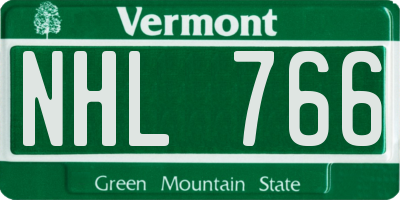 VT license plate NHL766
