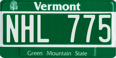 VT license plate NHL775