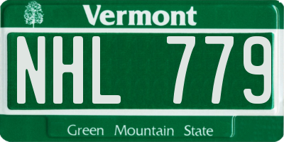 VT license plate NHL779