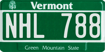 VT license plate NHL788