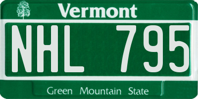 VT license plate NHL795