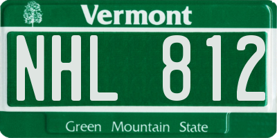 VT license plate NHL812
