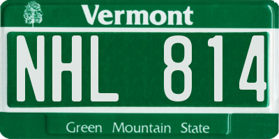 VT license plate NHL814