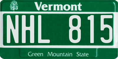 VT license plate NHL815