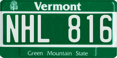 VT license plate NHL816