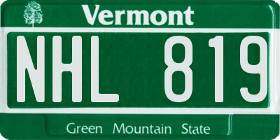 VT license plate NHL819