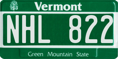 VT license plate NHL822