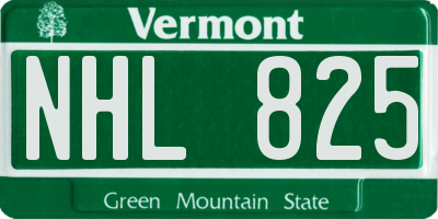 VT license plate NHL825