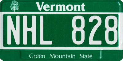 VT license plate NHL828