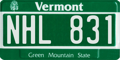 VT license plate NHL831