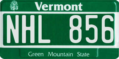 VT license plate NHL856