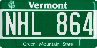 VT license plate NHL864