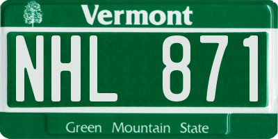 VT license plate NHL871