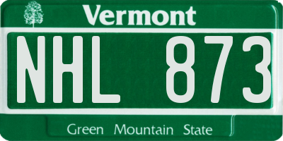 VT license plate NHL873