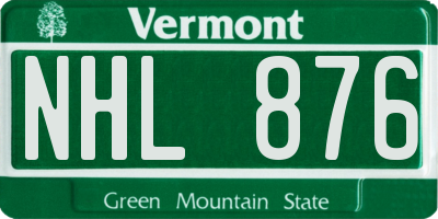 VT license plate NHL876