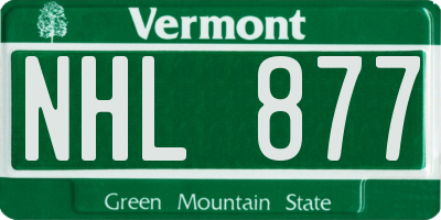 VT license plate NHL877