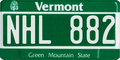 VT license plate NHL882
