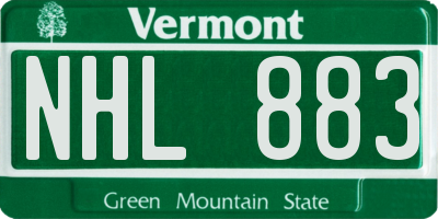 VT license plate NHL883