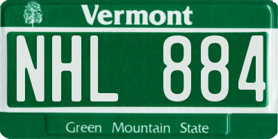 VT license plate NHL884