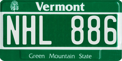 VT license plate NHL886