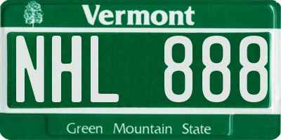 VT license plate NHL888