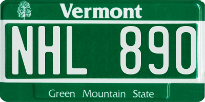 VT license plate NHL890