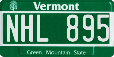VT license plate NHL895