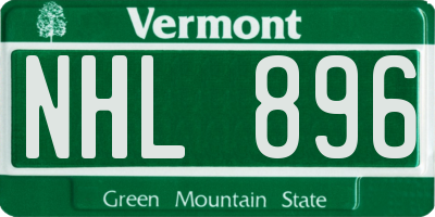 VT license plate NHL896