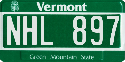 VT license plate NHL897