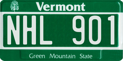 VT license plate NHL901