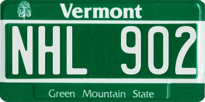 VT license plate NHL902