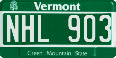 VT license plate NHL903