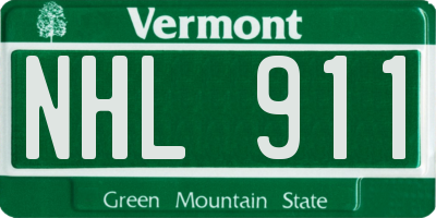 VT license plate NHL911