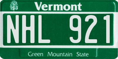 VT license plate NHL921