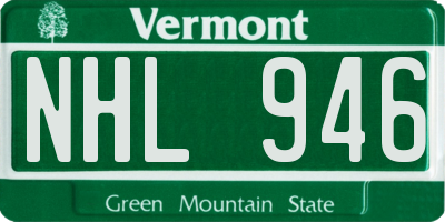 VT license plate NHL946