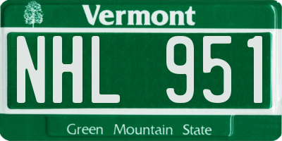VT license plate NHL951