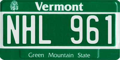 VT license plate NHL961