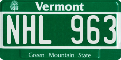 VT license plate NHL963