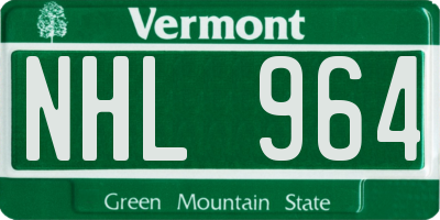 VT license plate NHL964