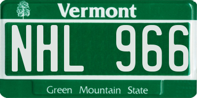 VT license plate NHL966