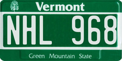 VT license plate NHL968