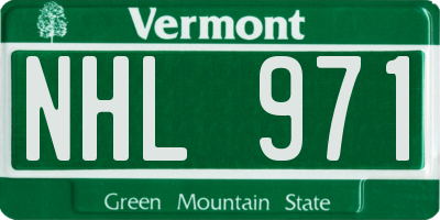 VT license plate NHL971